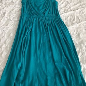 LOFT Sleeveless turquoise knit dress